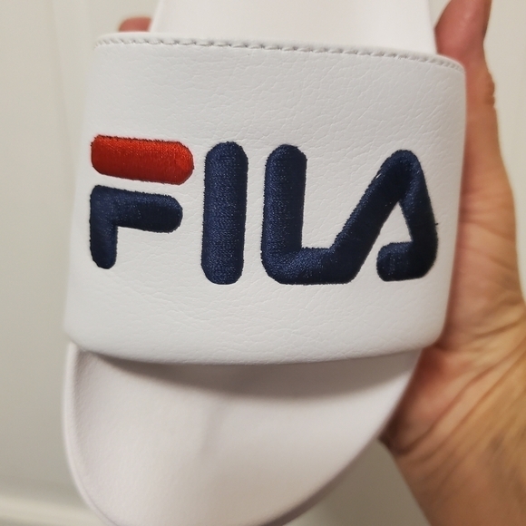 FILA DRIFTER BOLD NAVY/WHITE/RED SLIDES SIZE 6 - Picture 3 of 11